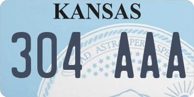 KS license plate 304AAA