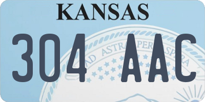 KS license plate 304AAC