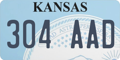 KS license plate 304AAD