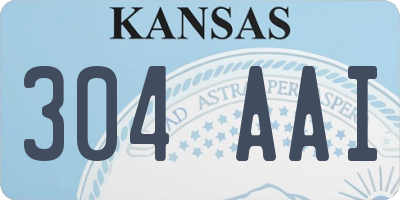 KS license plate 304AAI