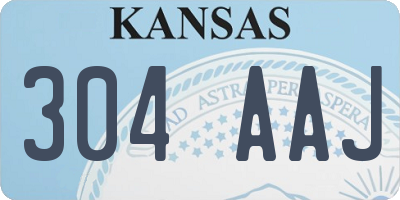 KS license plate 304AAJ