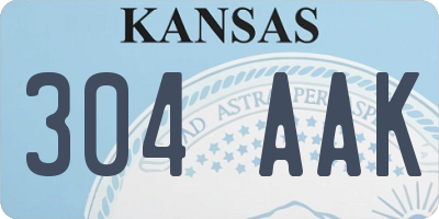 KS license plate 304AAK