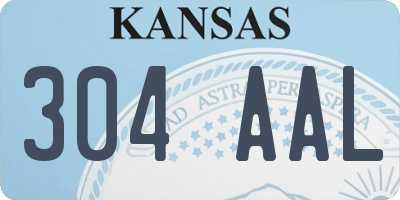 KS license plate 304AAL