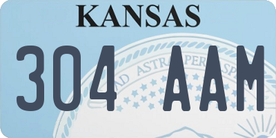 KS license plate 304AAM