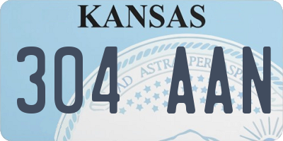 KS license plate 304AAN