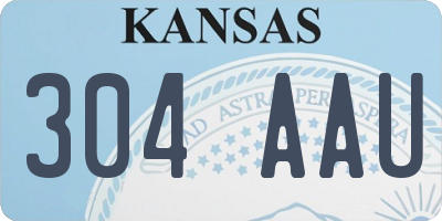 KS license plate 304AAU