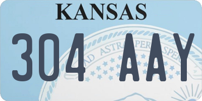 KS license plate 304AAY