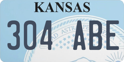 KS license plate 304ABE