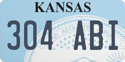 KS license plate 304ABI