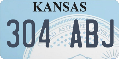 KS license plate 304ABJ