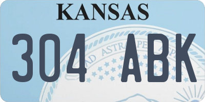 KS license plate 304ABK