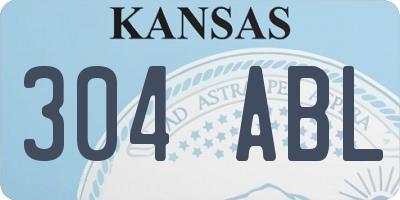 KS license plate 304ABL