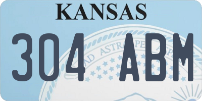 KS license plate 304ABM