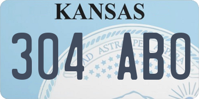 KS license plate 304ABO