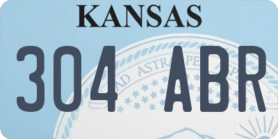 KS license plate 304ABR
