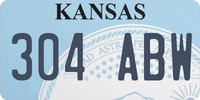 KS license plate 304ABW