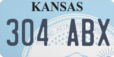 KS license plate 304ABX