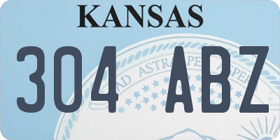KS license plate 304ABZ