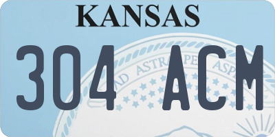 KS license plate 304ACM