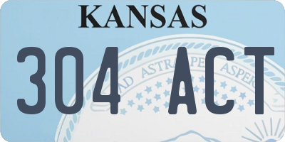 KS license plate 304ACT