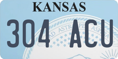 KS license plate 304ACU
