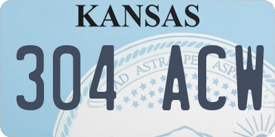KS license plate 304ACW
