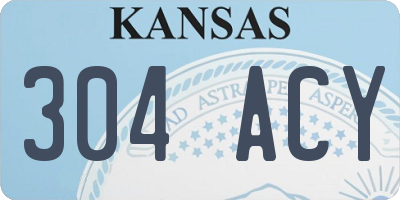 KS license plate 304ACY
