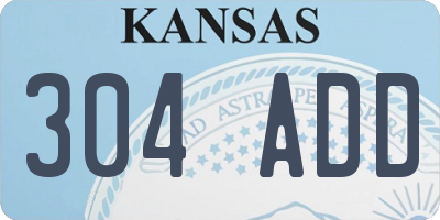 KS license plate 304ADD