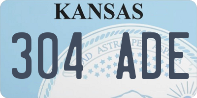 KS license plate 304ADE