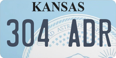 KS license plate 304ADR