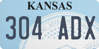 KS license plate 304ADX