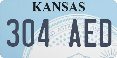 KS license plate 304AED