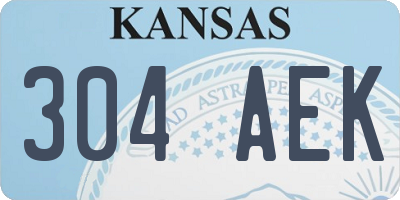 KS license plate 304AEK
