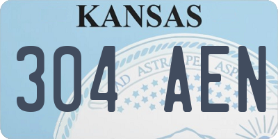 KS license plate 304AEN