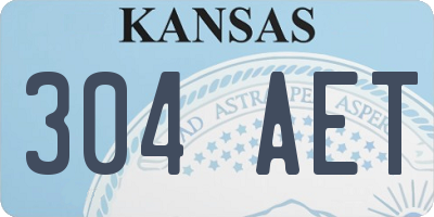 KS license plate 304AET