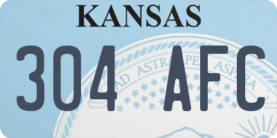 KS license plate 304AFC