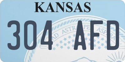 KS license plate 304AFD