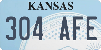 KS license plate 304AFE