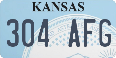 KS license plate 304AFG