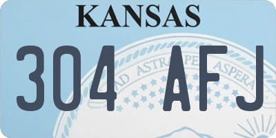 KS license plate 304AFJ