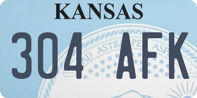 KS license plate 304AFK