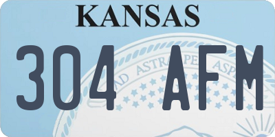 KS license plate 304AFM