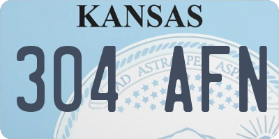 KS license plate 304AFN