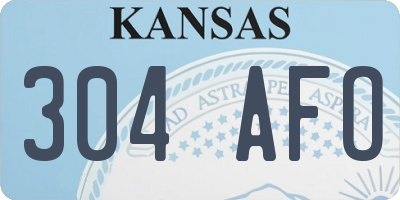 KS license plate 304AFO