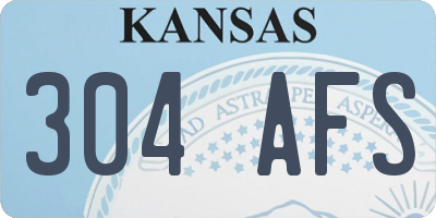 KS license plate 304AFS
