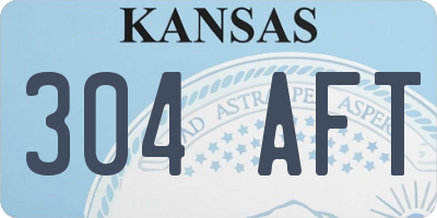 KS license plate 304AFT