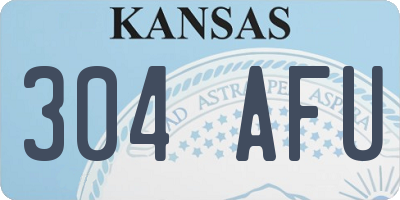 KS license plate 304AFU
