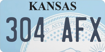 KS license plate 304AFX
