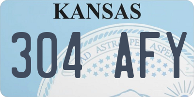 KS license plate 304AFY
