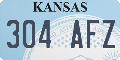 KS license plate 304AFZ